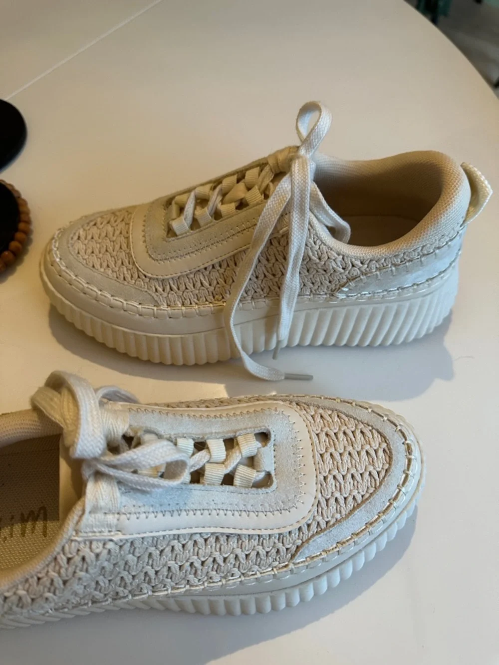 Mi.iM Cream Woven Platform Sneakers - Picture 7 of 7